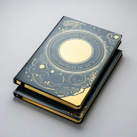 Cuaderno de Tapa Dura con Logotipo en Lámina Dorada, Imitación Piel, con Páginas Punteadas y Cuadrícula, Agenda, Personalizado, Impreso, A5
