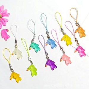 Porte-clés canard rouge vif en résine plastique, pendentif animal coloré pour sacs à dos et cadeaux - Product Image 1