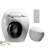 WC japonais moderne monobloc en céramique en forme d'œuf avec bidet électrique intelligent, chasse d'eau à siphon et abattant automatique