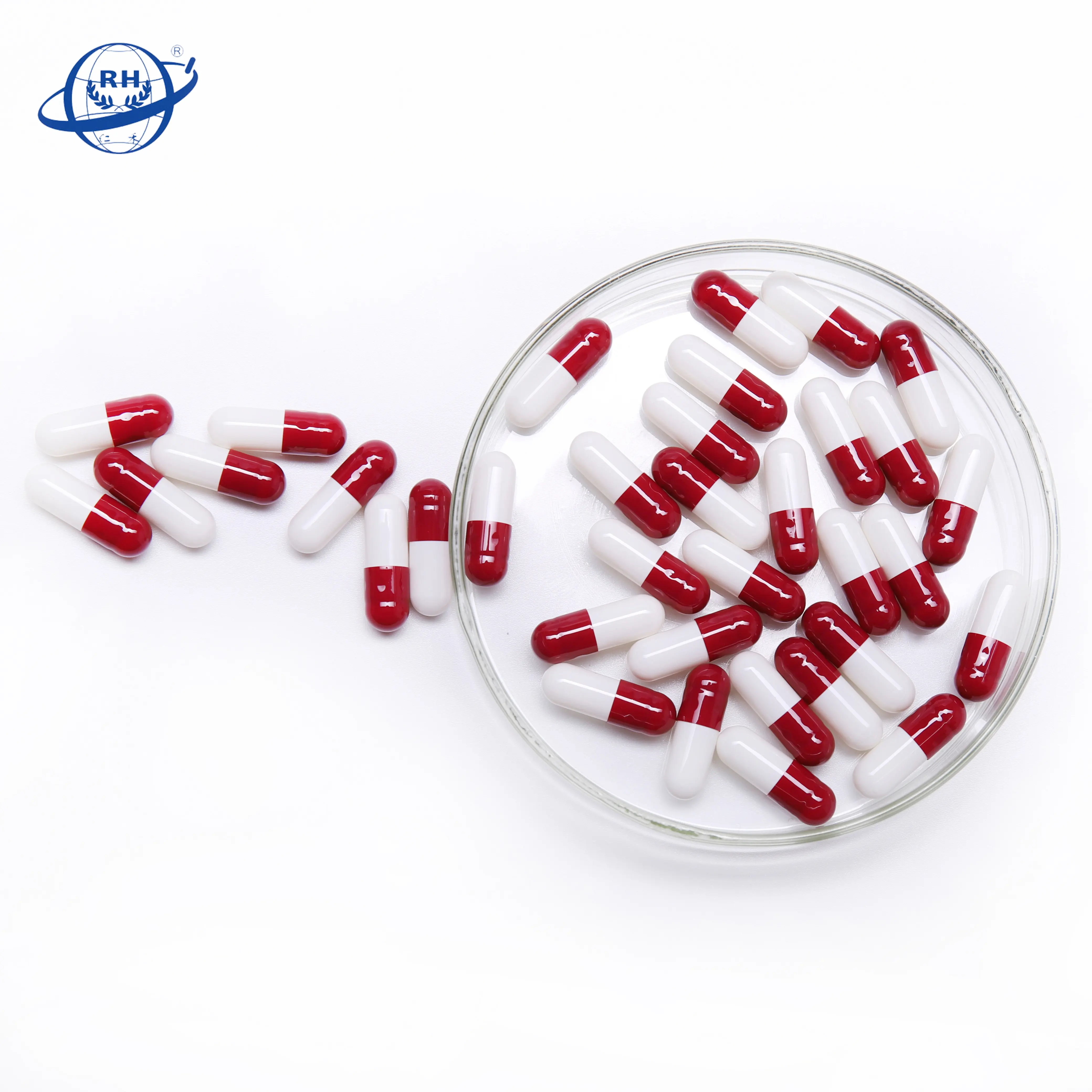 China wholesale red white capsule pill Hollow Biodegradable Capsule