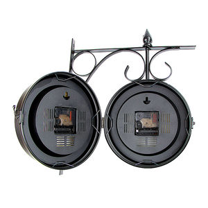 Grande horloge murale rétro nordique classique noire, décoration de maison, métal art 3d antique, suspension double face, horloges murales décoratives - Product Image 6