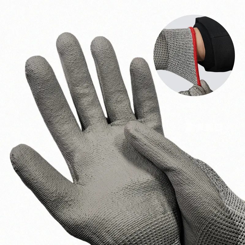 Personal protective equipment CE gloves with EN388 PU Coated Work Gloves Guante para trabajo cut resistant gloves