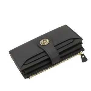 Sang trọng công suất lớn RFID đa chủ thẻ carteras Para mujer phụ nữ ly hợp Ví da chính hãng