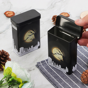 Caja de lata de metal personalizada con tapa abatible para almacenamiento de tabaco de cigarrillos caja de embalaje de lata <span class=keywords><strong>rectangular</strong></span> para venta al por mayor - Product Image 5