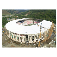 Structure de toit en acier préfabriqué pour stade et bâtiment de sport à grande portée, personnalisable