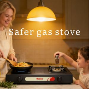 เตาแก๊สสองหัว แผงเหล็กเคลือบสีแบบรีดเย็น |   เตาปรุงอาหารกลางแจ้งประหยัดพลังงาน ทนทาน สำหรับโรงแรมและครัวเรือน |   เตาแก๊ส 2 หัว - Product Image 2