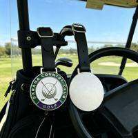 Étiquette de sac de golf personnalisée en cuivre, fabriquée en Chine, durable, matériaux de haute qualité