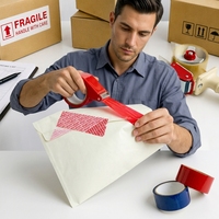 Ruban de sécurité inviolable adhésif acrylique simple face EU 2025/40 en polyester/PET, 50 m, épaisseur personnalisable, logo sur mesure