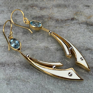 Orecchini Pendenti Vintage in Smalto per Donne, Eleganti Gioielli di Moda - Product Image 2
