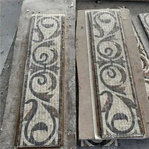 Belle tuile d'art de mosaïque de marbre personnalisée pour le revêtement de sol de motif d'art de mosaïque de décor de cours de ceinture de mur d'intérieur - Product Image 4