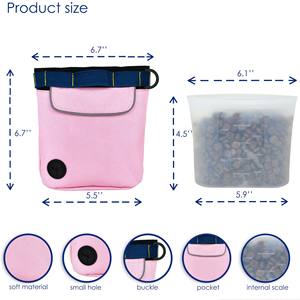 Muestra Gratuita, Bolsa de Premios para Perros Reutilizable Personalizada, Cierre Magnético, Bolsa de Silicona para Snacks de Gato, Equipo de Entrenamiento Sostenible de Tela - Product Image 2