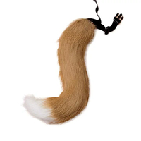 Queue de renard réaliste en fausse fourrure avec ceinture réglable, queue d'animal en peluche portable pour accessoires de costume de cosplay et de fête