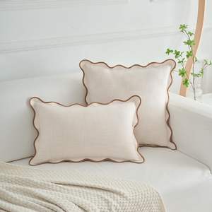 Farmhouse sarung bantal lempar dekoratif musim semi Modern sarung bantal luar ruangan dipertajam Linen - Product Image 1