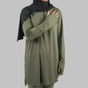 AOLA工場カスタムロゴ生地女性用控えめアクティブウェア長袖セットエレガントで快適なフィットネス長袖イスラム教徒 - Product Image 3