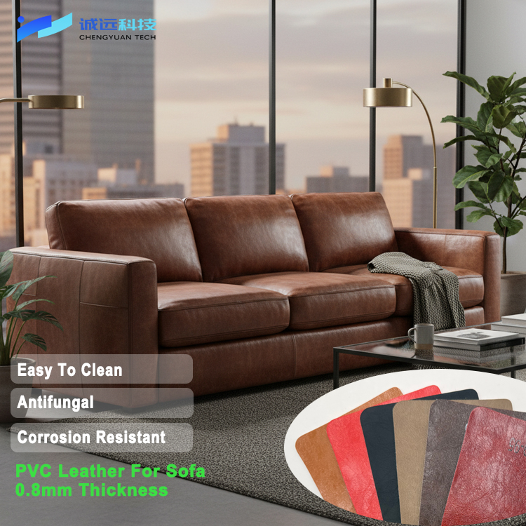 Wholesale High Quality 0.8mm Wear-Resistant Glossy Oil-Waxed PVC Faux Leather Upholstery Fabric