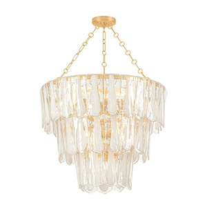 Lustre suspendu en verre transparent de luxe, grand modèle, en verre <span class=keywords><strong>mutant</strong></span>, à étages, rond, pour intérieur - Product Image 5