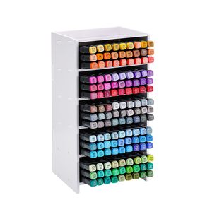 Estante de almacenamiento multicapa para rotuladores, organizador de papelería de escritorio de 13x13 pulgadas con bandejas y estantes inclinados - Product Image 3