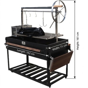 เตาบาร์บีคิวถ่านอาร์เจนตินา TOSHINE รุ่น Santa Maria เคลือบสีฝุ่น ปรับระดับความสูงได้ พร้อมโต๊ะข้าง แข็งแรง ทนทาน เหมาะสำหรับสวน รับผลิตตามสั่ง (OEM) - Product Image 4