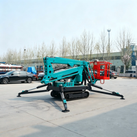 Mini nacelle élévatrice araignée articulée automotrice 14,2 m, élévateur hydraulique électrique à bras télescopique 8,5 m pour l'élagage des arbres