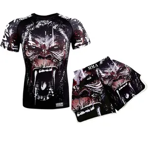 Camisetas de academia manga longa personalizadas, blusa de compressão bjj mma para homens, camiseta compressa mágica