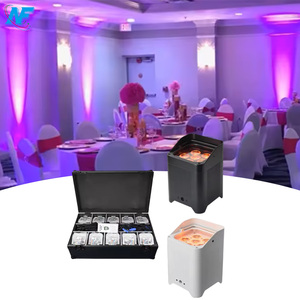 10pcs 6x18W Pin-powered <span class=keywords><strong>DMX</strong></span> Wifi không dây LED uplight Par ánh sáng với <span class=keywords><strong>rgbwa</strong></span> đèn laser IP65 cho tiệc cưới và quán bar - Product Image 1