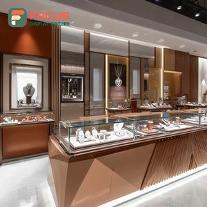 Vitrina de Exhibición de Joyería Personalizada de Alta Visibilidad, Fabricante de Vitrinas de Vidrio con Marco de Madera para Mostrador de Centro Comercial - Product Image 5