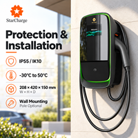 Nouvelle station de recharge pour véhicules électriques Starcharge Arc Pro 7kW 11kW 22kW 3 phases, contrôle intelligent par application, partage familial, compteur MID, niveau 2 AC