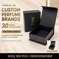 Boîte à parfum noire avec logo personnalisé, couvercle ouvrant et intérieur ajusté, boîte à parfum avec insert pour emballage de marque haut de gamme