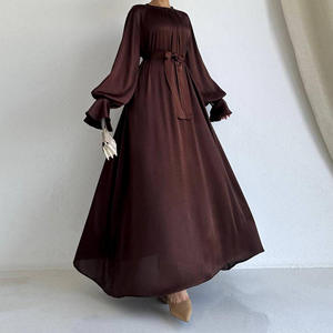 dames mode intérieur ouvert 2 pièces ensemble à manches longues dubaï turquie Ramadan abaya musulman longue <span class=keywords><strong>robe</strong></span> pour les femmes - Product Image 2