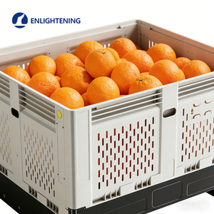 Conteneur <span class=keywords><strong>de</strong></span> stockage pliable, empilable, écologique, en plastique ventilé HDPE sans soudure pour <span class=keywords><strong>thon</strong></span> australien d'Alaska - Product Image 2