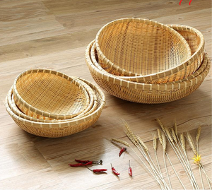 Eco-friendly tessuto a mano in materiale naturale <span class=keywords><strong>scatola</strong></span> organizzata per soggiorno cucina <span class=keywords><strong>scrivania</strong></span> <span class=keywords><strong>da</strong></span> bagno di frutta tessuto di bambù cesto di stoccaggio - Product Image 6