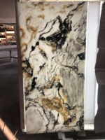 Draps de mur en marbre blanc, brillant, translucide, 90 pièces, rétro en marbre