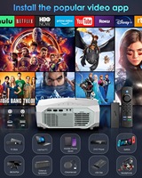 Mini projecteur LED intelligent portable 5G HD 1080P 300 lumens sans fil Android 4K avec mise au point manuelle et fonction de mise en miroir d'écran pour home cinéma