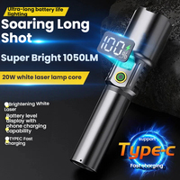 Nouvelle lampe torche LED extérieure en alliage d'aluminium, 1050 lumens, étanche IP44, rechargeable par USB, portée du faisceau de 3000 m, portable
