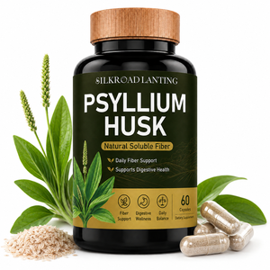 Capsules de soutien quotidien en fibres, écorce de psyllium, fibres naturelles solubles, confort digestif, complément alimentaire pour adultes, 60 unités - Product Image 1