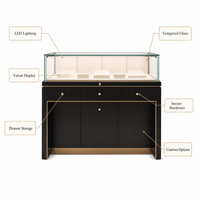 Vitrine d'exposition de sacs de luxe personnalisable avec éclairage LED, cadre en bois, parois en verre, vitrine îlot pour centres commerciaux - Durable et facile à nettoyer