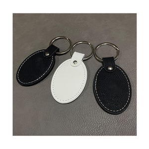 LLavero de cuero sintético personalizable con logotipo personalizable, cortador láser grabado en blanco, <span class=keywords><strong>Mini</strong></span> llavero de cuero para regalo - Product Image 2