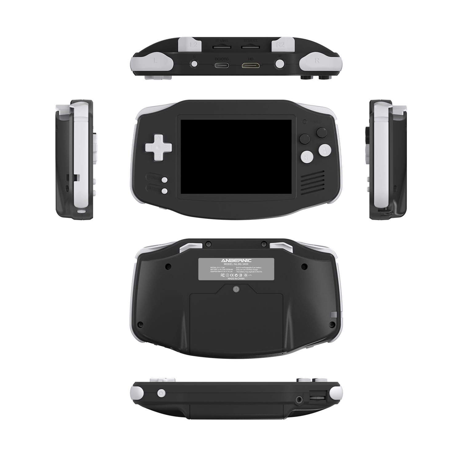 ANBERNIC RG34XX Game Console 32GB Transparent Green