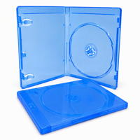 Boîtier Blu-ray simple disque 11 mm en plastique PP bleu transparent avec étui extérieur pour le rangement de films