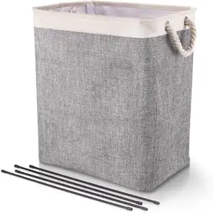 Top Quality Folding Dirty Cloth Laundry Basket Bin With Handle wire support not deformed laundry baskets