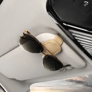 Großhandel Autozubehör Brillenhalter starker magnetischer echtsleder Brillenclip Sonnenbrillen-Clip zu verkaufen