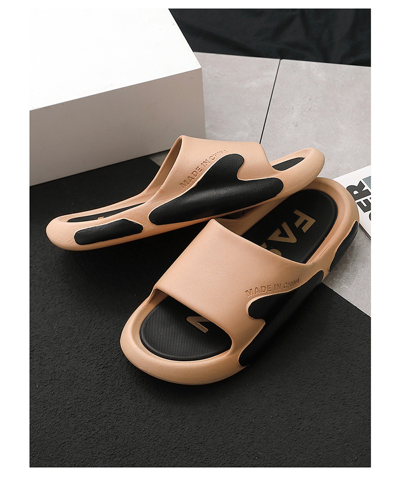New Fashion Men PVC Slippers Slide Sandals Beach Soft Sole Flat Shoes Home Bath Slipper