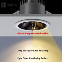 Antiéblouissement tout-en-un moulage sous pression en aluminium sans scintillement 55mm 8W lentille Cob Downlight Led éclairage encastré Spot lumières vers le bas