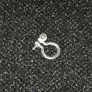 Boucles d'oreilles transparentes en forme de U à clipser avec perle et extrémité en résine plastique, clips d'oreille non percés pour un usage quotidien, unisexe - Product Image 2