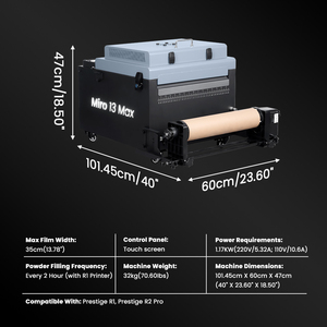 Nueva Estación DTF al por Mayor, Compacta y Potente, Miro 13 Max 1.17KW, Automática, A3 35cm 13.78\", Secadora con Agitador de Polvo DTF - Product Image 5