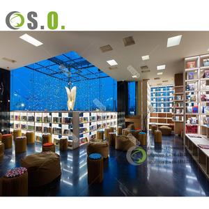 Tienda de fábrica al por mayor Color azul Hermosa biblioteca Muebles Biblioteca personalizada Bibliotecas Tiendas - Product Image 2