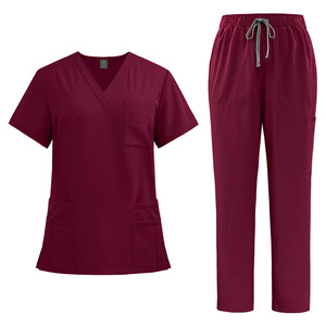 Nuevo uniforme de trabajo médico dividido con cuello en V para hombres y mujeres con <span class=keywords><strong>pantalones</strong></span> de pierna recta de bolsillo ropa de lavado a mano para médicos - Product Image 4