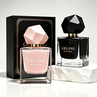 Flacon de parfum rose élégant 50 ml, flacon de parfum carré en verre 30 ml 100 ml, flacon de parfum vide avec emballage boîte
