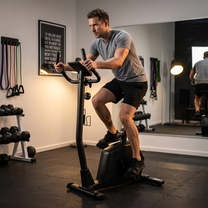Vélo d'exercice à résistance magnétique avec volant d'inertie de 4,5 kg, moniteur de fréquence cardiaque, écran LCD et compteur manuel – Vélo d'exercice magnétique <span class=keywords><strong>cardio</strong></span> pour la maison - Product Image 6