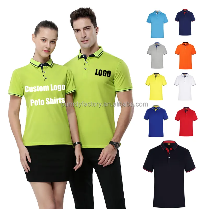 Yüksek kaliteli promosyon iş hediyeler % 100% pamuk özel Logo nakış Oem Unisex boş kısa kollu erkek T Shirt Polo GÖMLEK
